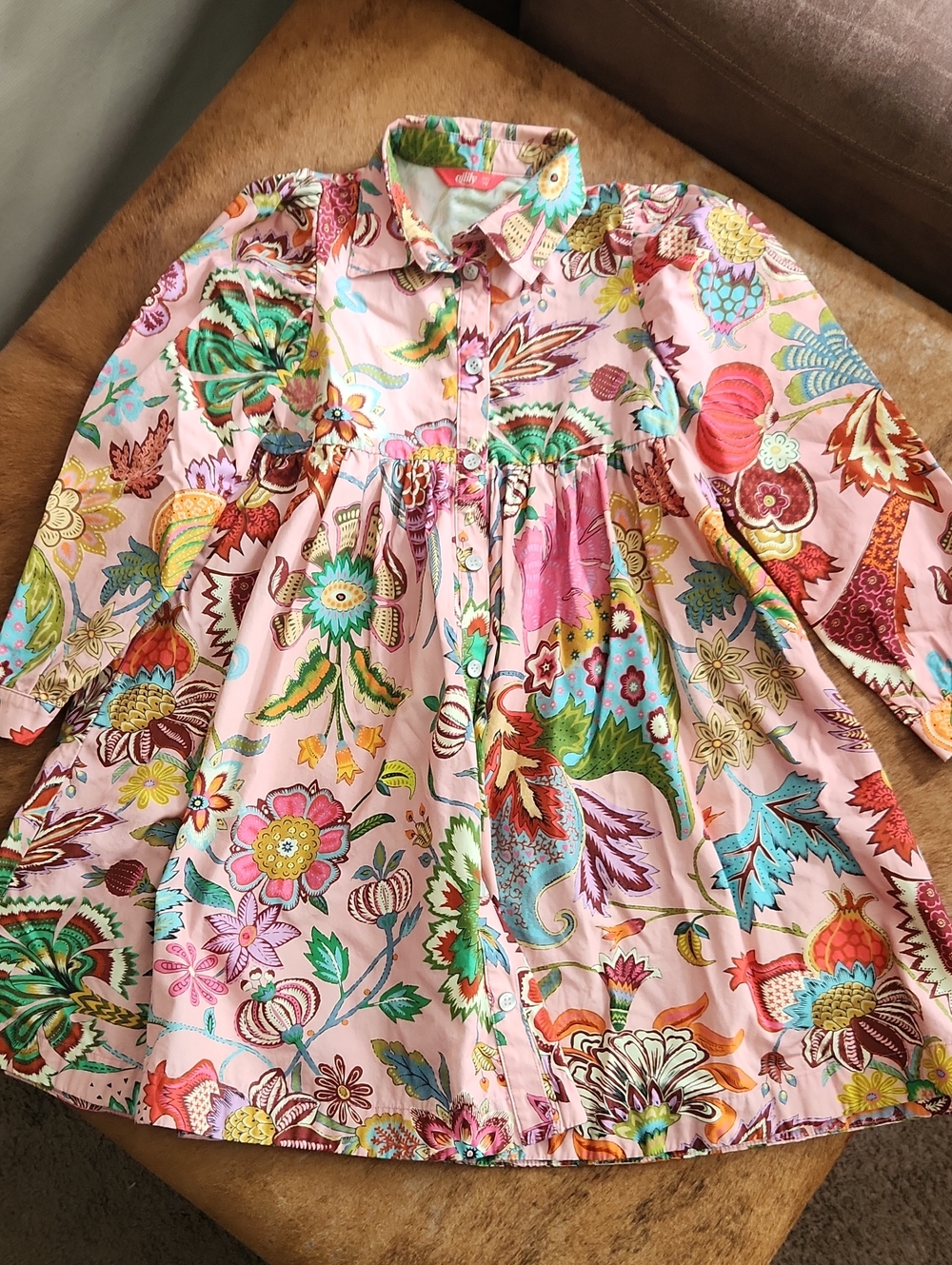 Oilily Paisley Pink Long Sleeve Dress Size EU 122 US 7